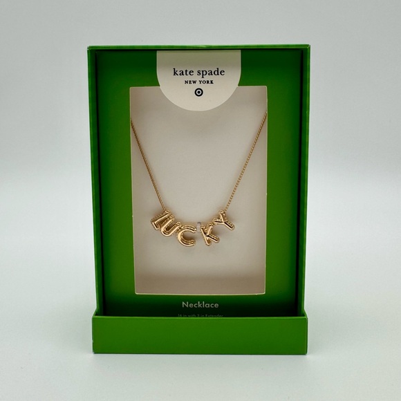kate spade Jewelry - Kate Spade Gold “LUCKY” Charm Necklace